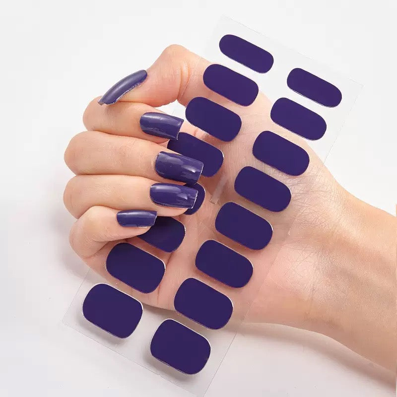 ShesColor Uv Gel Hot Selling Long Lasting Full Gel Nail Sticker Semi Cured Gel Nail Wraps Press On Nails