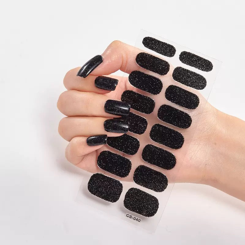 ShesColor Uv Gel Hot Selling Long Lasting Full Gel Nail Sticker Semi Cured Gel Nail Wraps Press On Nails