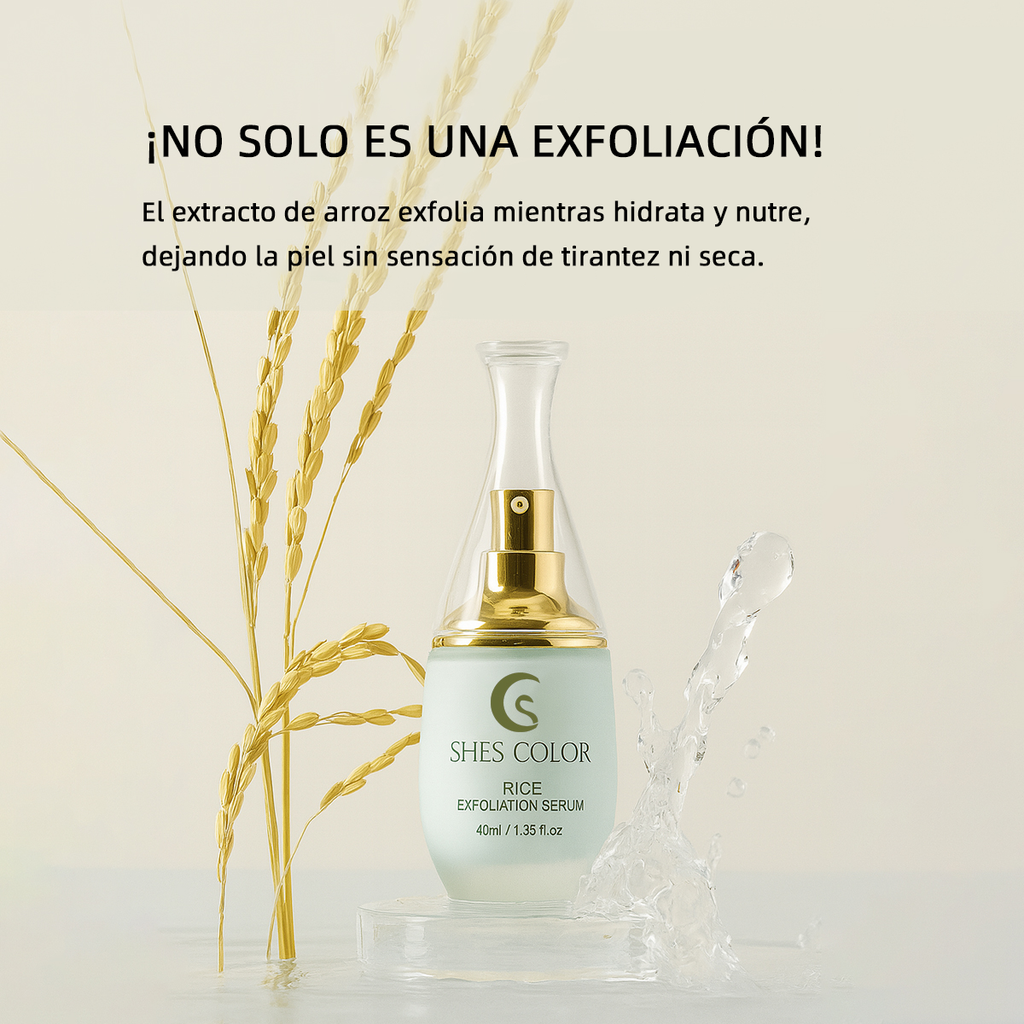 SHES COLOR Rice Exfoliation Serum – Rice Bran Water & Niacinamide Gentle Peeling Serum, 40ml