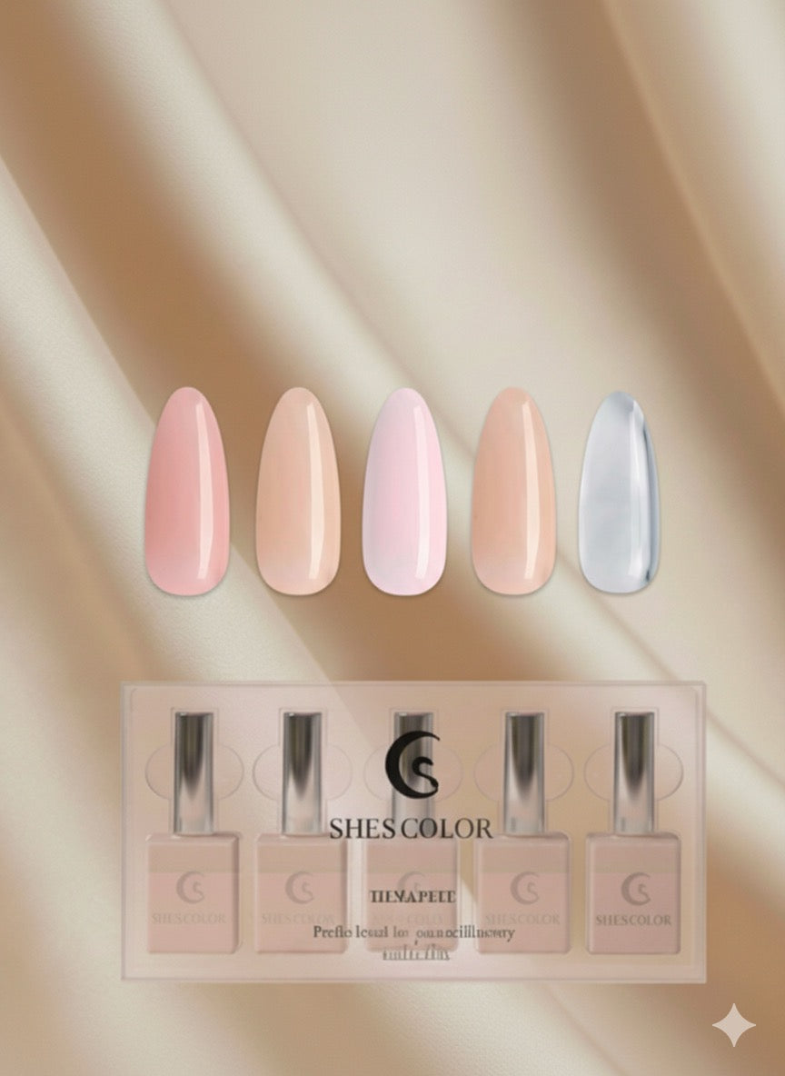 ShesColor 6 in 1 12ml Nail Strengthener Rubber Gel Nail Polish Builder Nail Extension