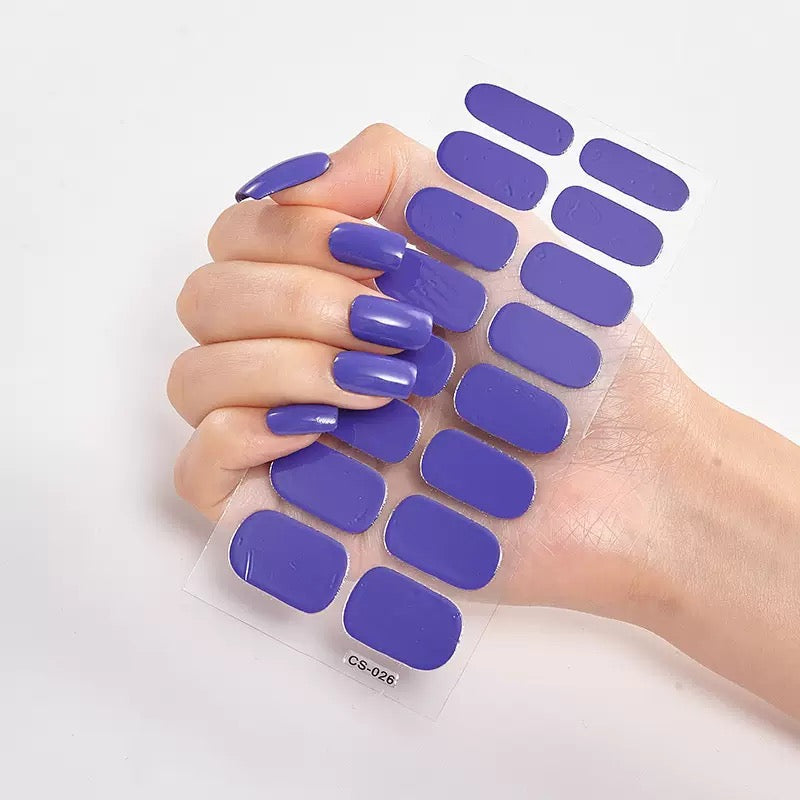 ShesColor Uv Gel Hot Selling Long Lasting Full Gel Nail Sticker Semi Cured Gel Nail Wraps Press On Nails