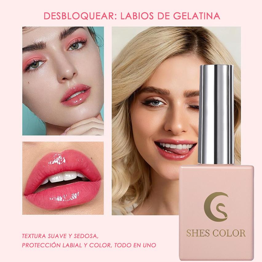 SHES COLOR Thermochromic Color-Changing Lip Oil – Hydrating Glossy Pink Lip Tint, 8.5ml