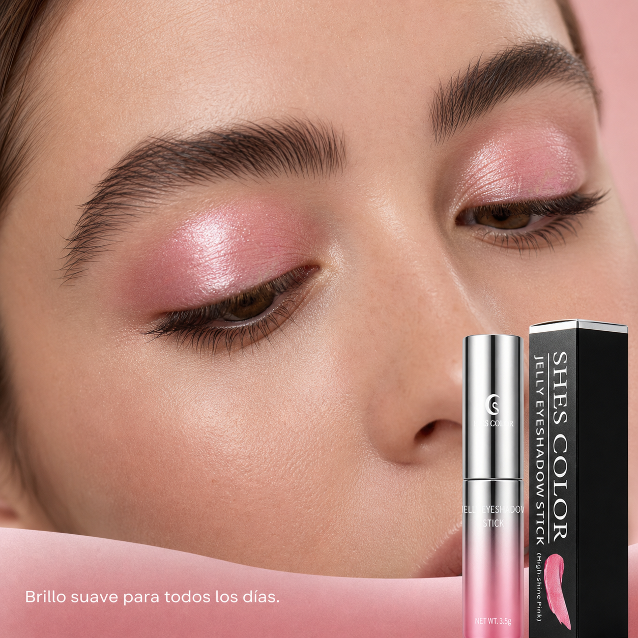 SHES COLOR Jelly Eyeshadow Stick – High-Shine Shimmer Cream Eyeshadow, 3.5g