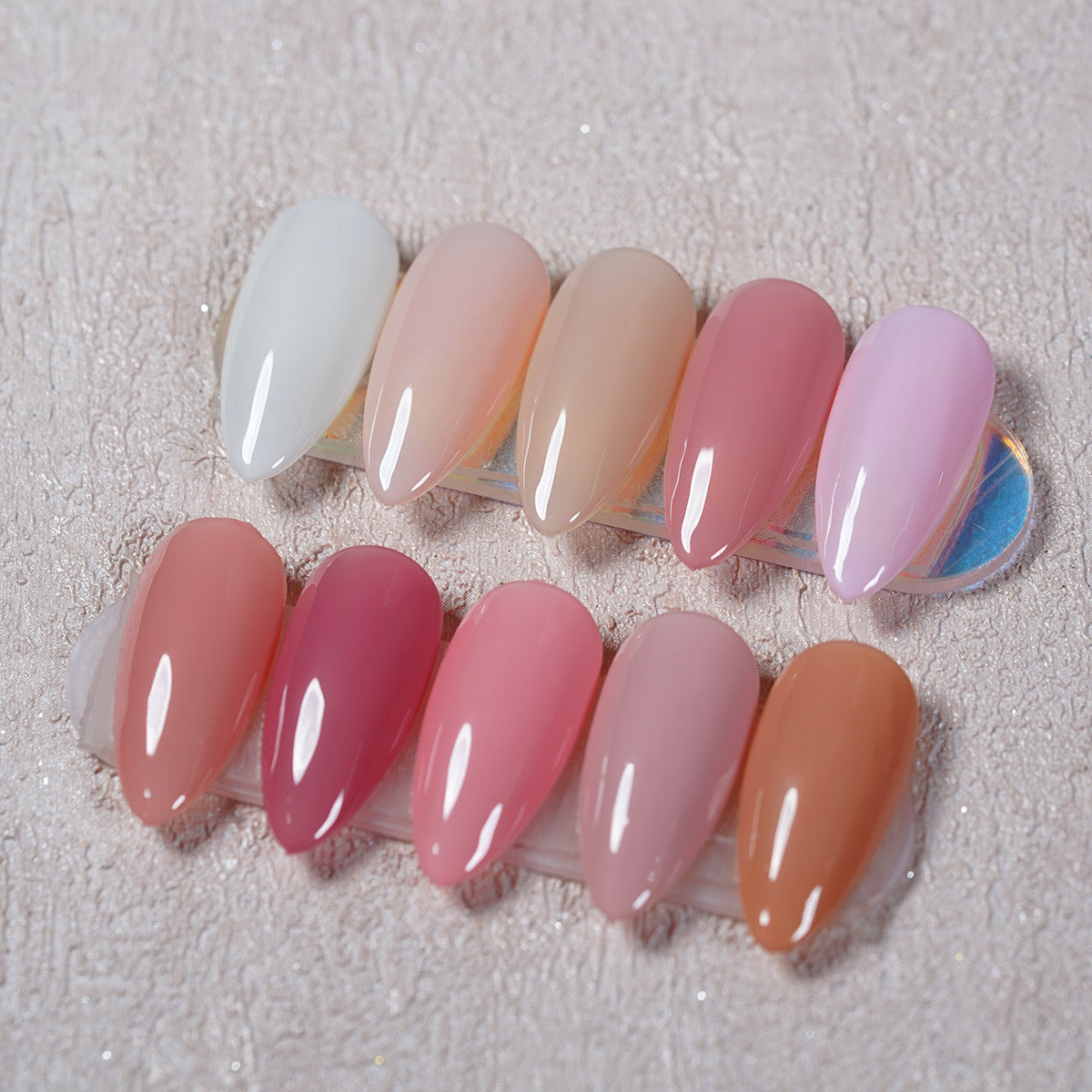 ShesColor 10 PCS Gel Nail Polish Set-10 Colors Gel Polish Kit Base Coat Glossy Matte and Glitter Top Coat Nail Polish Set Green Blue Red Pink Collection Gifts for Women