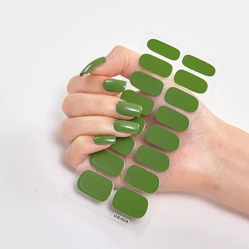 ShesColor Uv Gel Hot Selling Long Lasting Full Gel Nail Sticker Semi Cured Gel Nail Wraps Press On Nails