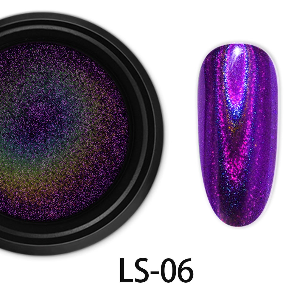ShesColor Nail Powder Magic Kit Mirror Effect Silver Metallic Holographic Dip Nail Powder for Resin Craft & Nail Art Fimo