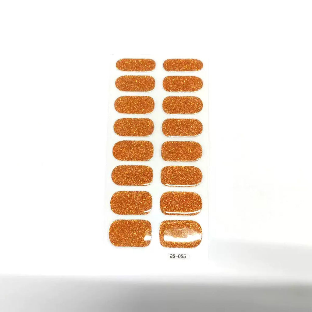 ShesColor Uv Gel Hot Selling Long Lasting Full Gel Nail Sticker Semi Cured Gel Nail Wraps Press On Nails