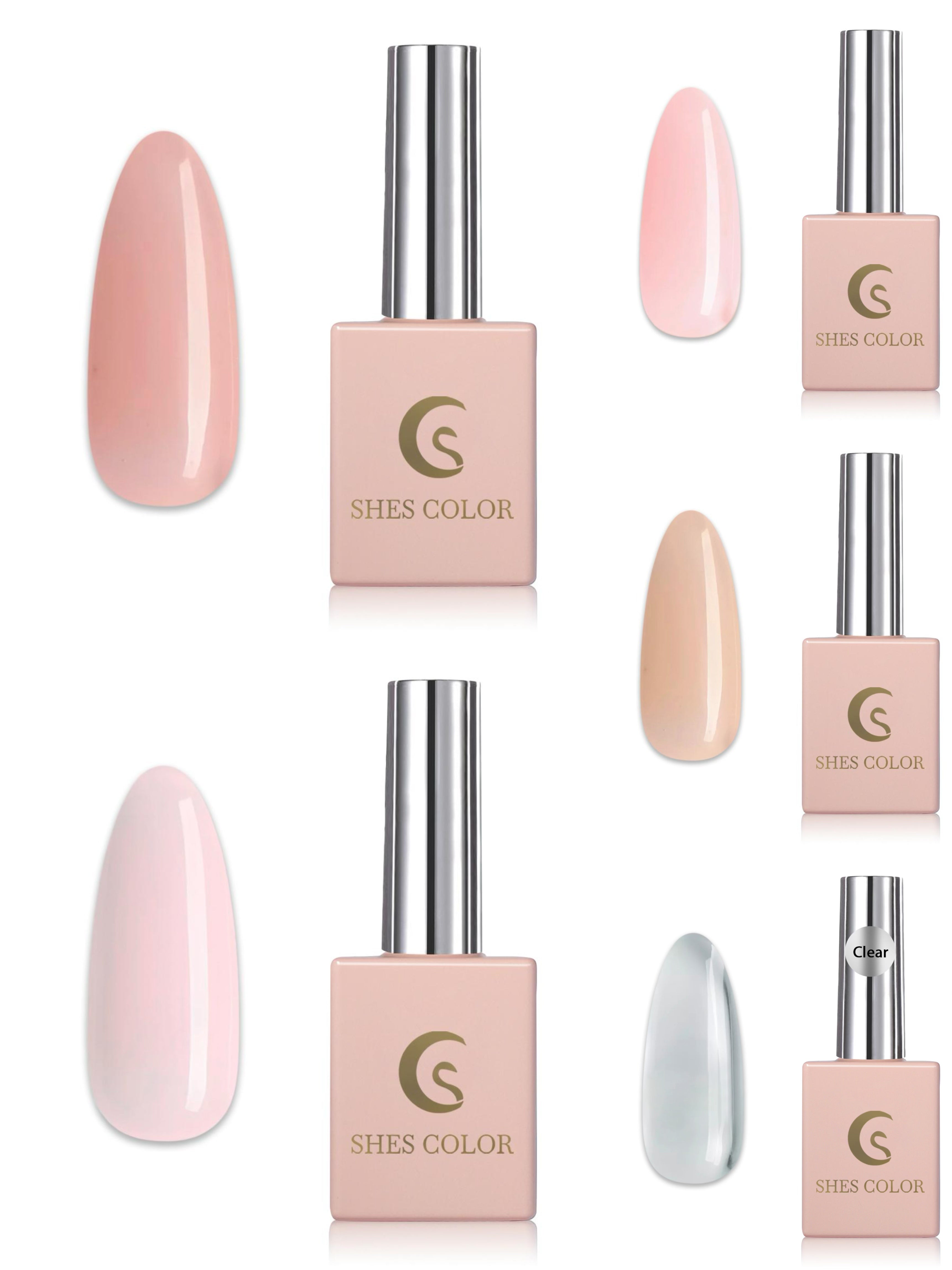 ShesColor 6 in 1 12ml Nail Strengthener Rubber Gel Nail Polish Builder Nail Extension