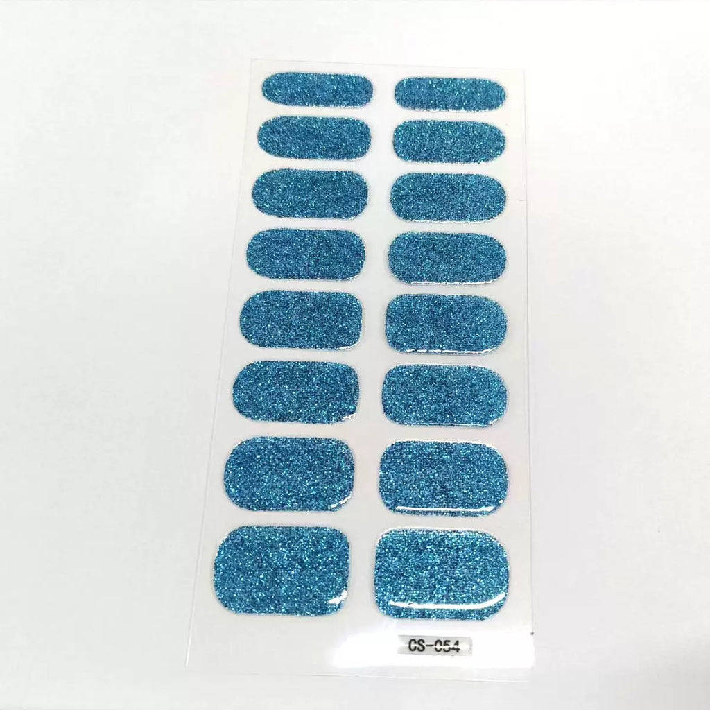 ShesColor Uv Gel Hot Selling Long Lasting Full Gel Nail Sticker Semi Cured Gel Nail Wraps Press On Nails