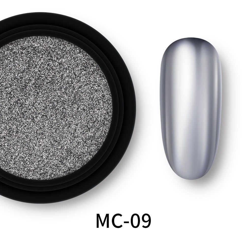 ShesColor Nail Powder Magic Kit Mirror Effect Silver Metallic Holographic Dip Nail Powder for Resin Craft & Nail Art Fimo