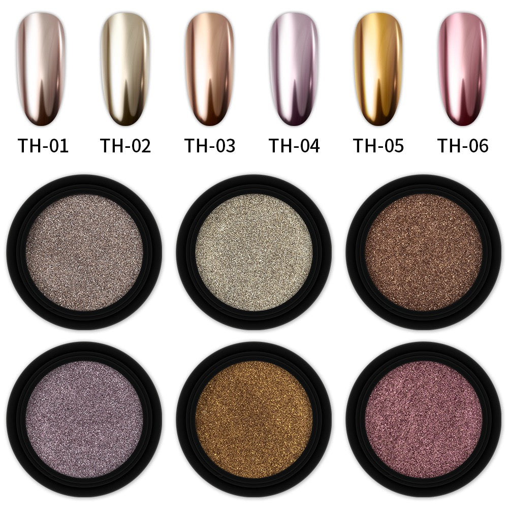 ShesColor Nail Powder Magic Kit Mirror Effect Silver Metallic Holographic Dip Nail Powder for Resin Craft & Nail Art Fimo