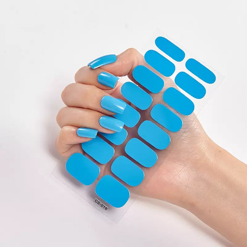 ShesColor Uv Gel Hot Selling Long Lasting Full Gel Nail Sticker Semi Cured Gel Nail Wraps Press On Nails