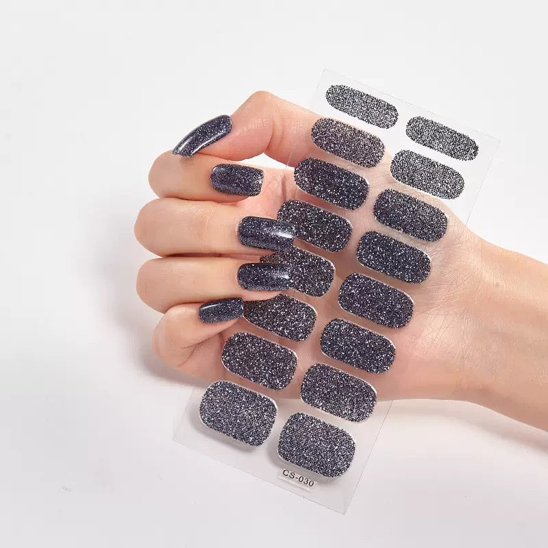 ShesColor Uv Gel Hot Selling Long Lasting Full Gel Nail Sticker Semi Cured Gel Nail Wraps Press On Nails
