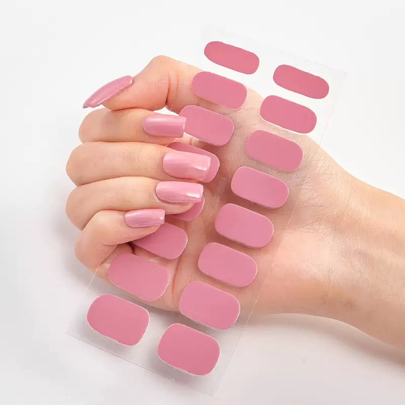 ShesColor Uv Gel Hot Selling Long Lasting Full Gel Nail Sticker Semi Cured Gel Nail Wraps Press On Nails