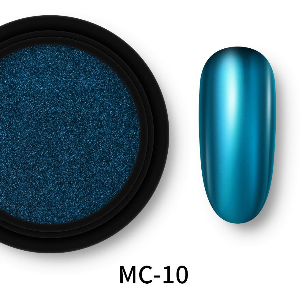 ShesColor Nail Powder Magic Kit Mirror Effect Silver Metallic Holographic Dip Nail Powder for Resin Craft & Nail Art Fimo