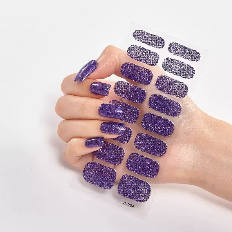 ShesColor Uv Gel Hot Selling Long Lasting Full Gel Nail Sticker Semi Cured Gel Nail Wraps Press On Nails