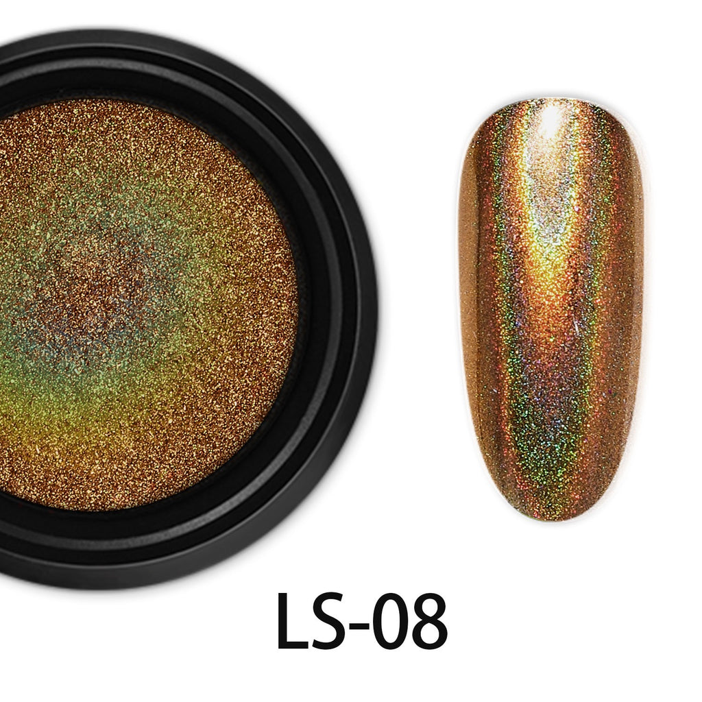 ShesColor Nail Powder Magic Kit Mirror Effect Silver Metallic Holographic Dip Nail Powder for Resin Craft & Nail Art Fimo