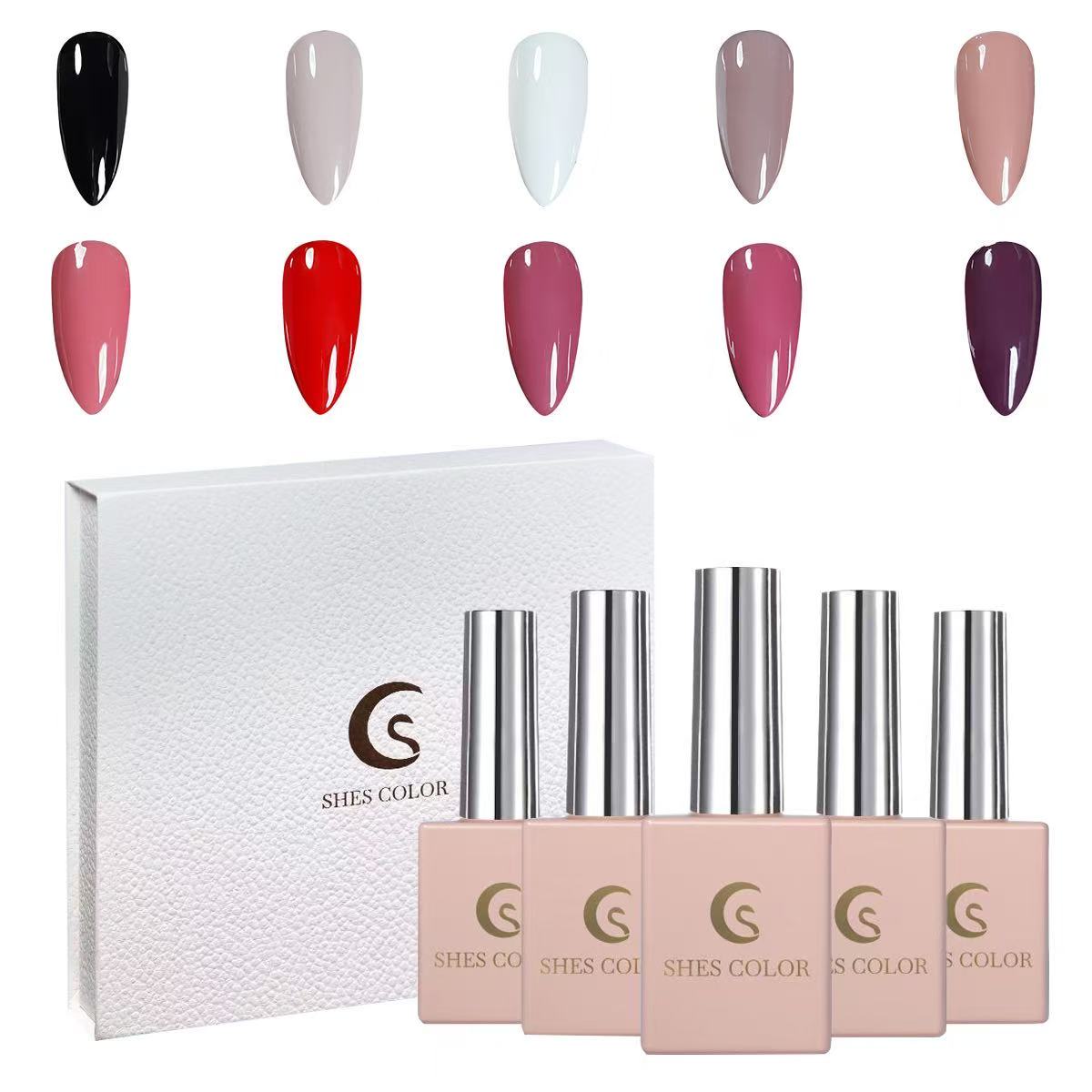 ShesColor 10 PCS Gel Nail Polish Set-10 Colors Gel Polish Kit
