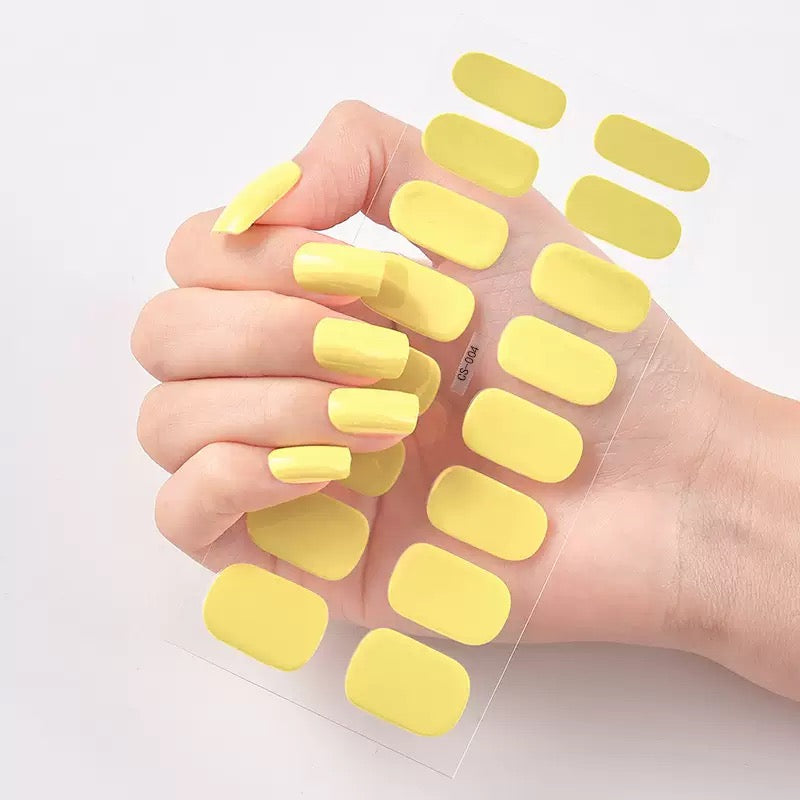 ShesColor Uv Gel Hot Selling Long Lasting Full Gel Nail Sticker Semi Cured Gel Nail Wraps Press On Nails