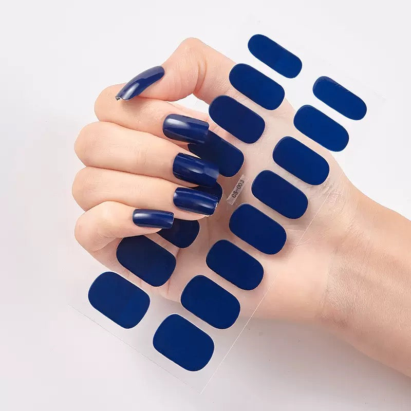 ShesColor Uv Gel Hot Selling Long Lasting Full Gel Nail Sticker Semi Cured Gel Nail Wraps Press On Nails