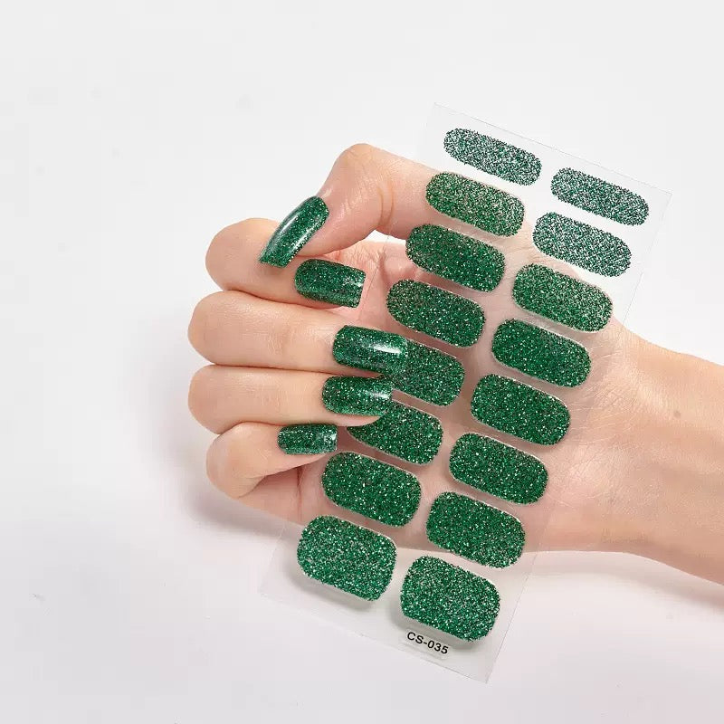 ShesColor Uv Gel Hot Selling Long Lasting Full Gel Nail Sticker Semi Cured Gel Nail Wraps Press On Nails