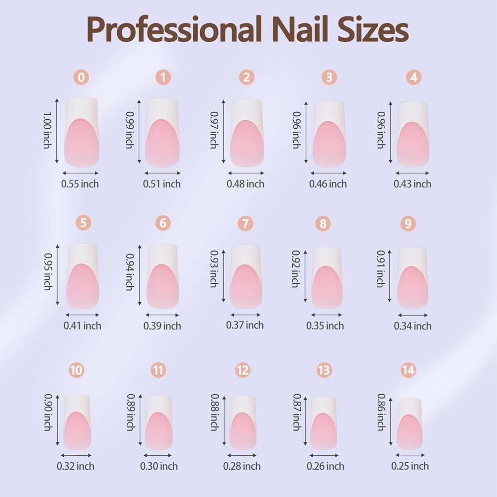 ShesColor French Gel Nail Tips, 150Pcs French Tip Press on Nails Long Square Pink