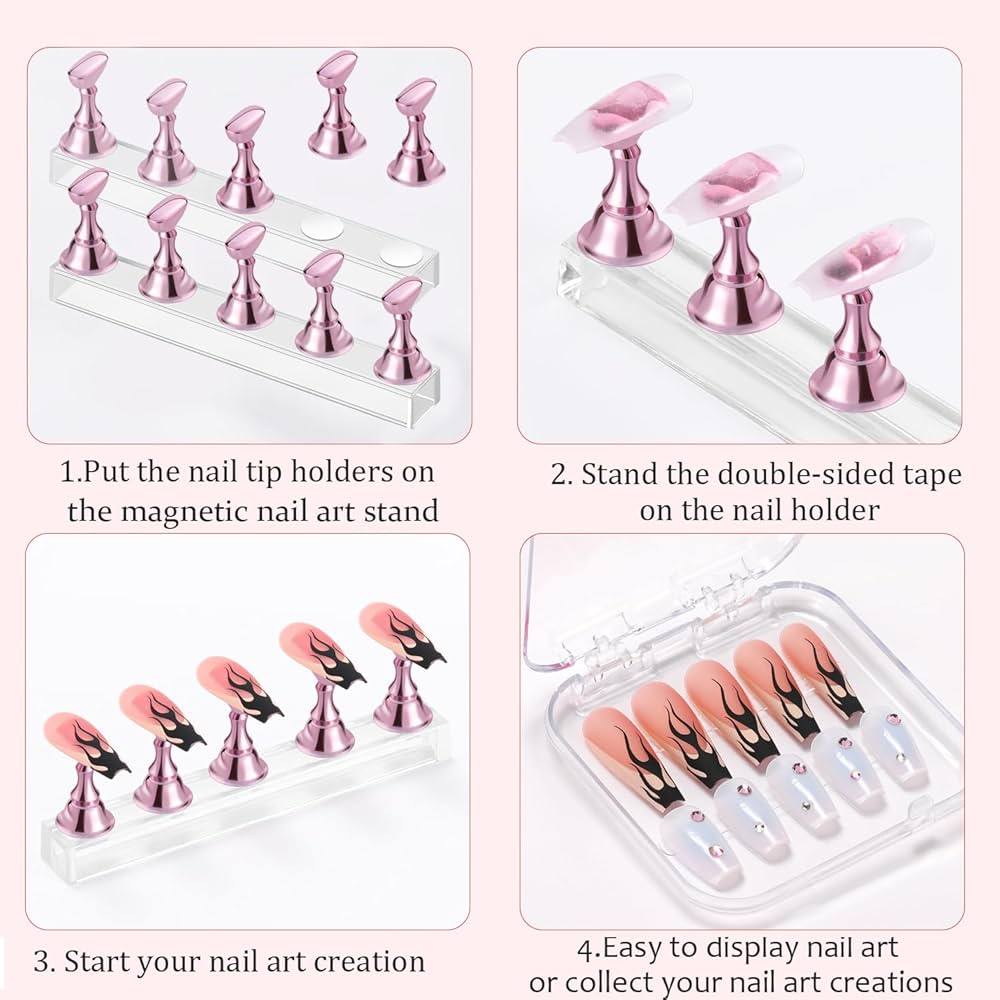 ShesColor Nail Stand Acrylic Nail Art Display Stand Practice Nail Holder