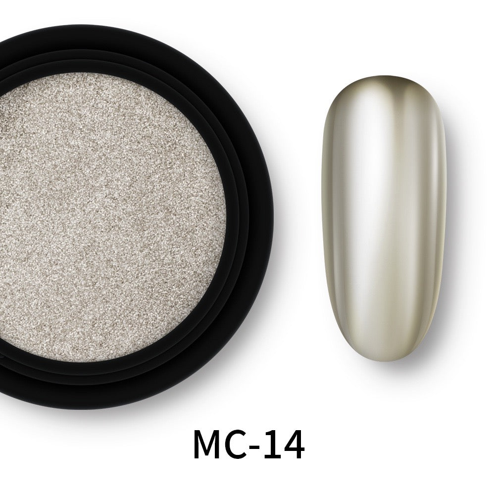 ShesColor Nail Powder Magic Kit Mirror Effect Silver Metallic Holographic Dip Nail Powder for Resin Craft & Nail Art Fimo