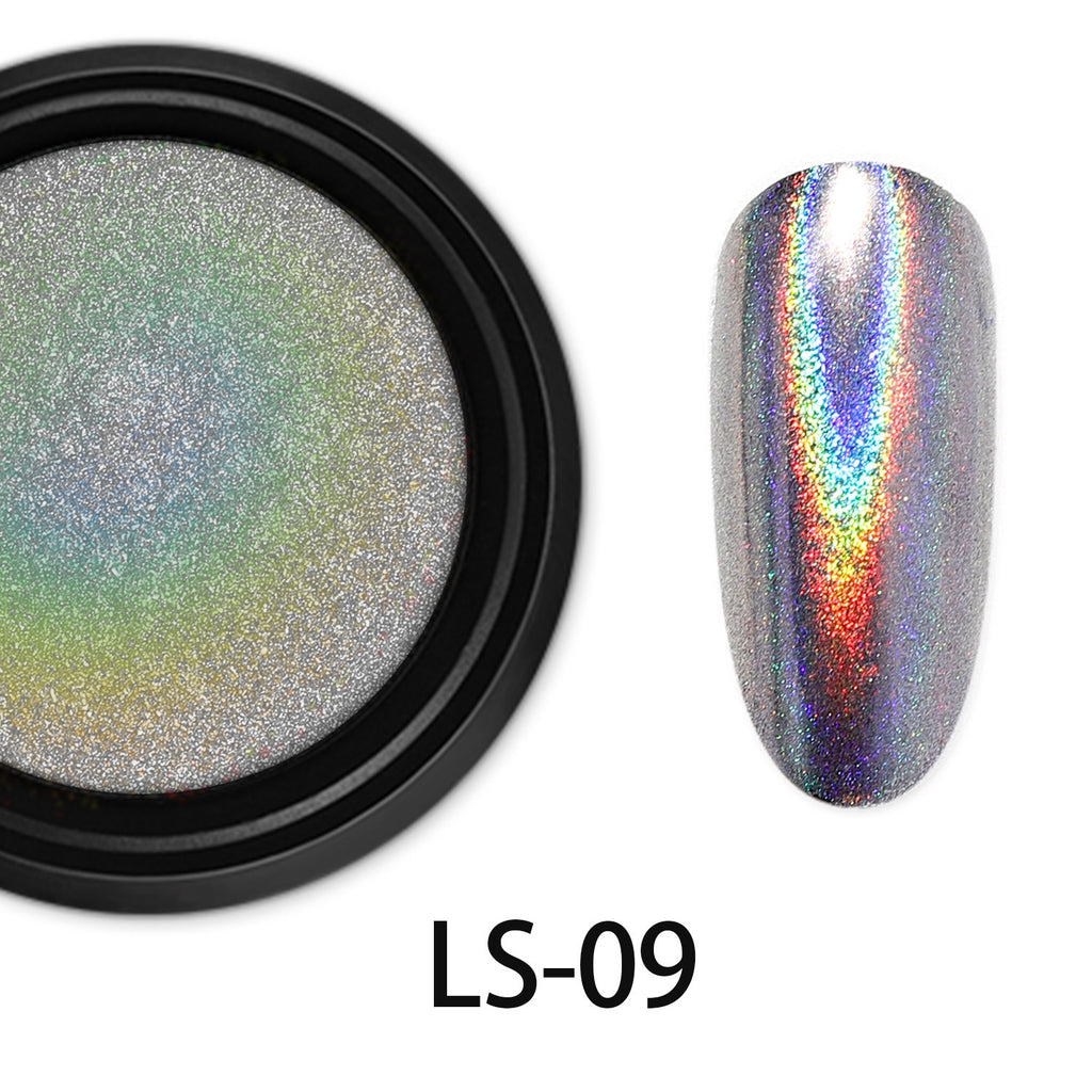 ShesColor Nail Powder Magic Kit Mirror Effect Silver Metallic Holographic Dip Nail Powder for Resin Craft & Nail Art Fimo