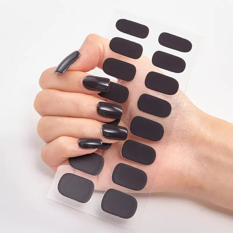 ShesColor Uv Gel Hot Selling Long Lasting Full Gel Nail Sticker Semi Cured Gel Nail Wraps Press On Nails