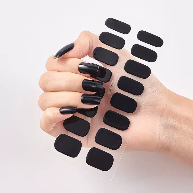 ShesColor Uv Gel Hot Selling Long Lasting Full Gel Nail Sticker Semi Cured Gel Nail Wraps Press On Nails