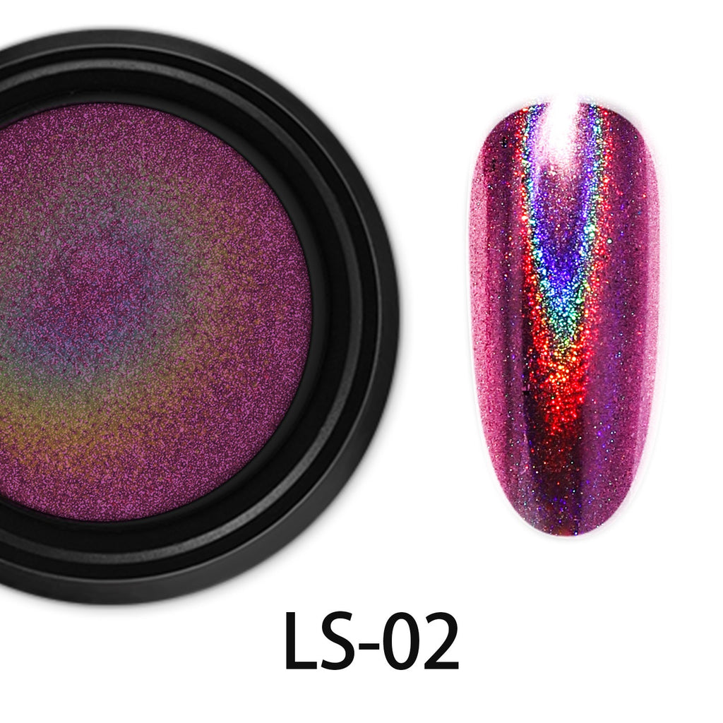 ShesColor Nail Powder Magic Kit Mirror Effect Silver Metallic Holographic Dip Nail Powder for Resin Craft & Nail Art Fimo