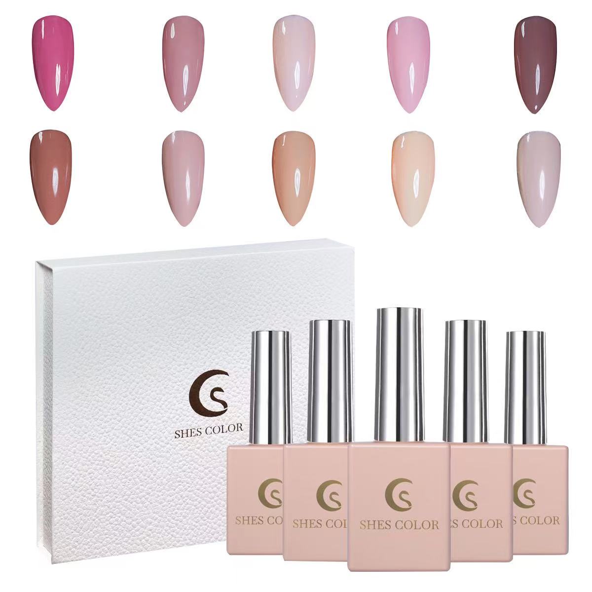 ShesColor 10 PCS Gel Nail Polish Set-10 Colors Gel Polish Kit