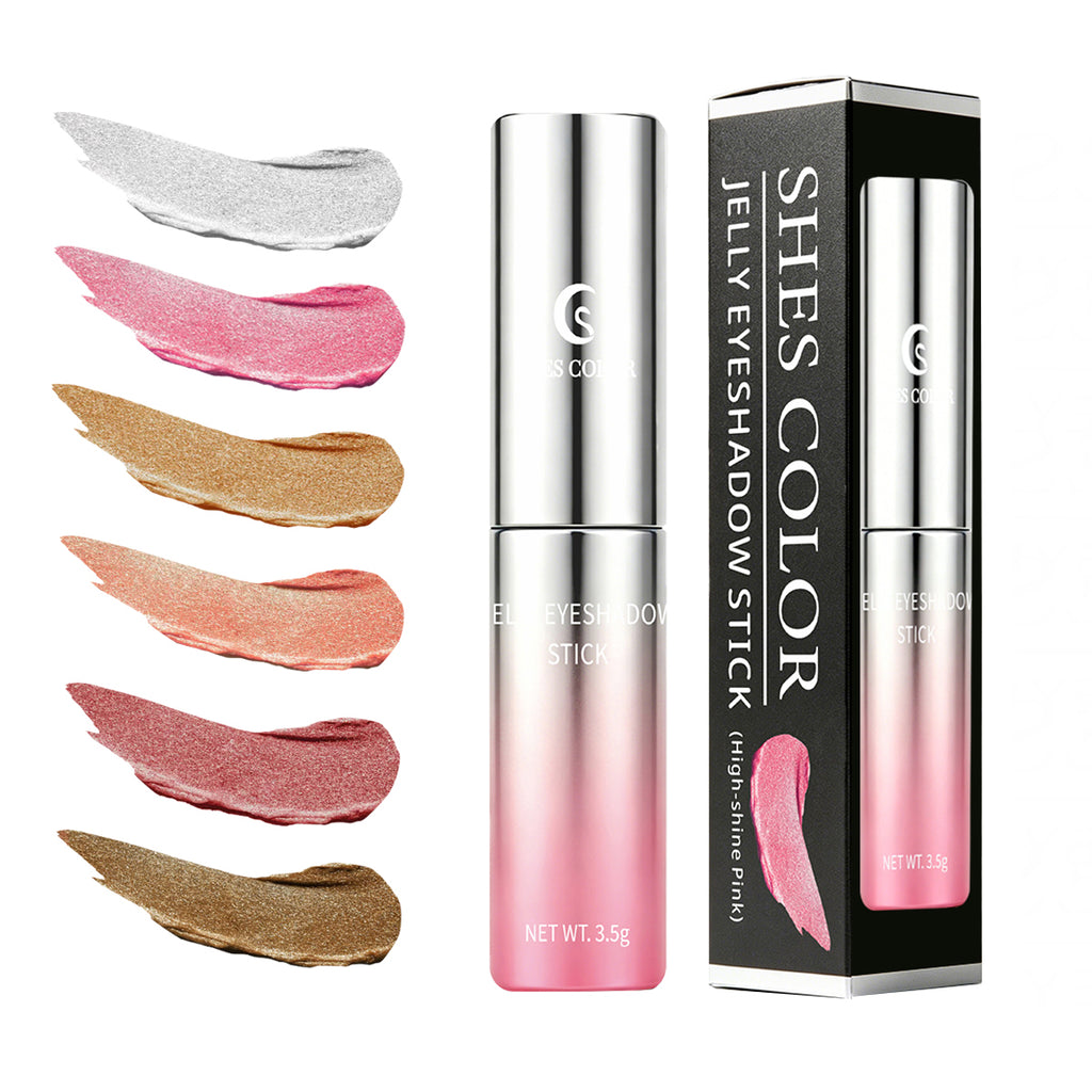 SHES COLOR Jelly Eyeshadow Stick – High-Shine Shimmer Cream Eyeshadow, 3.5g