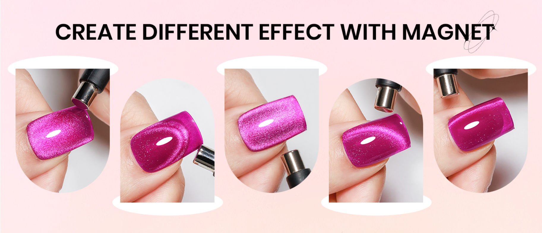 ShesColor 12ml 3 Pcs a Set Red Cat Eye Gel Nail Polish