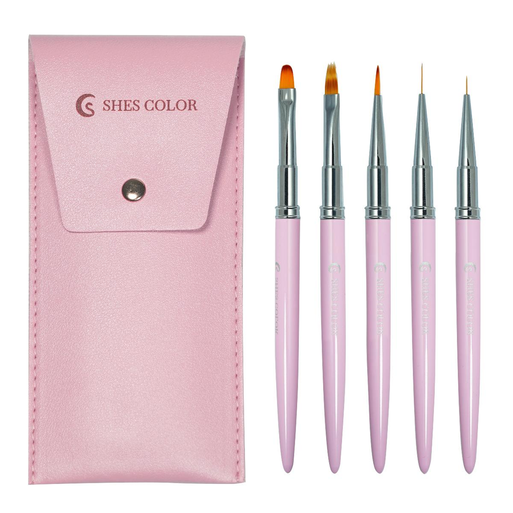 ShesColor 5pcs Nail Art Brushes Set, Nail Brush kit