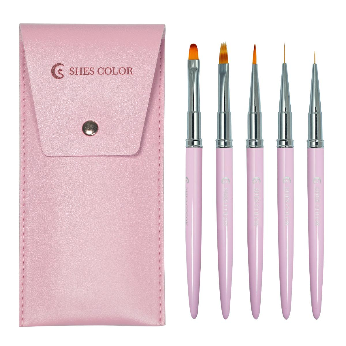 ShesColor 5pcs Nail Art Brushes Set, Nail Brush kit