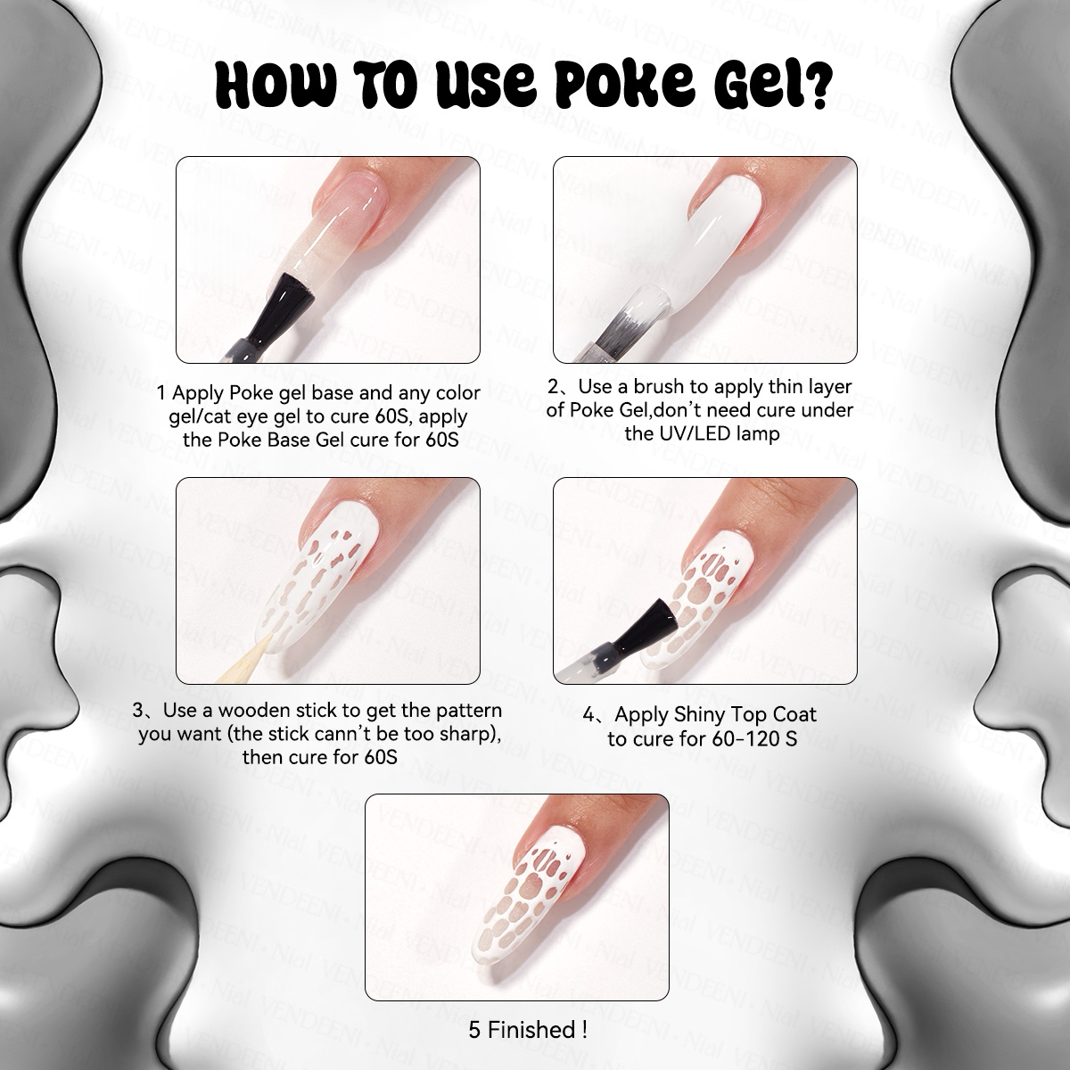 ShesColor Poke Gel Nail Polish Set with Professional Base Coat- Nail Art Painting Gel