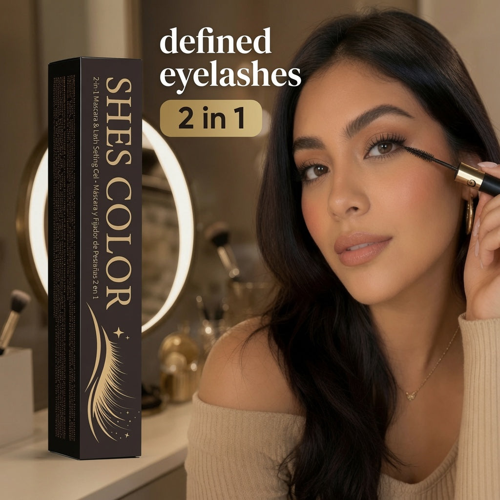 SHES COLOR 2-in-1 Dual-Ended Mascara – Volumizing & Defining Waterproof Lash Mascara