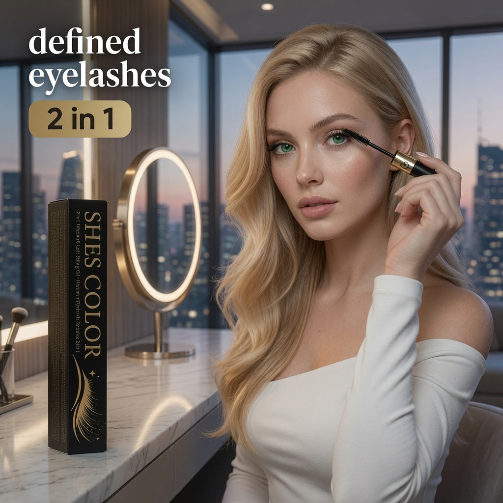 SHES COLOR 2-in-1 Dual-Ended Mascara – Volumizing & Defining Waterproof Lash Mascara